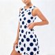 Navy Polka Dot Sleeveless Dress