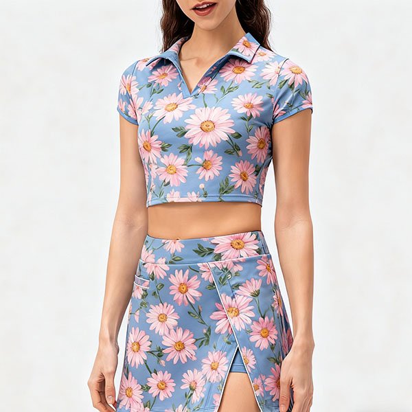 Daisy Print Polo Set